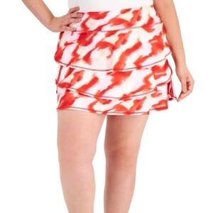 ID Ideology Women's Twist Flounce Athleisure Skort Red